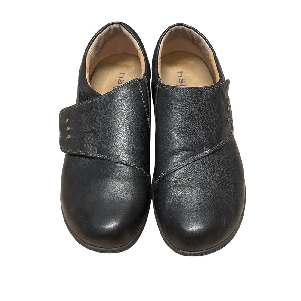 Halsa Black Leather Comfort Slip On Shoes Women’s Orthotic Walking Loafers 11